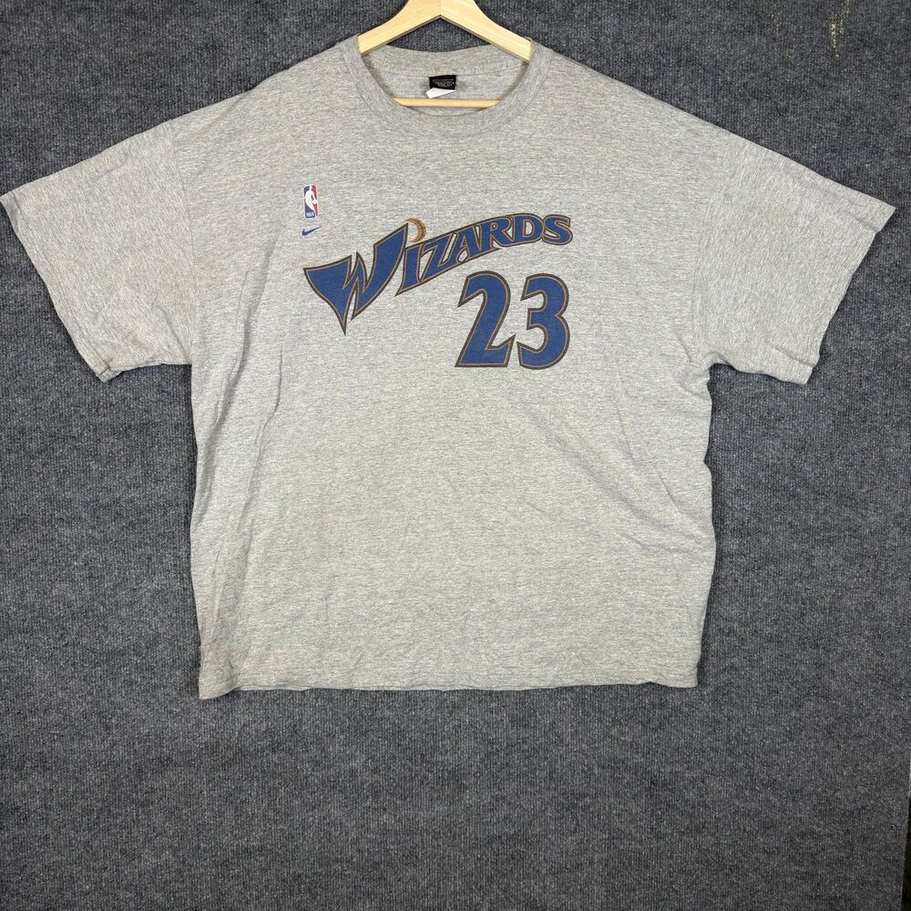 VTG Michael Jordan #23 Washington Wizards Nike Team Y2K Gray Jersey T-Shirt 2XL